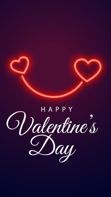 Happy Valentine's Day, February 14th, Love hearts, Dark background, 5K