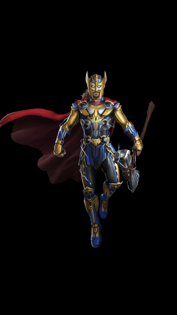 Thor, Stormbreaker, Thor: Love and Thunder, Thor axe, Marvel Superheroes, Black background, 5K