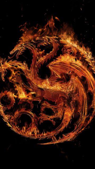 House of the Dragon, 2022 Series, Fire and Blood, House Targaryen Sigil, Black background