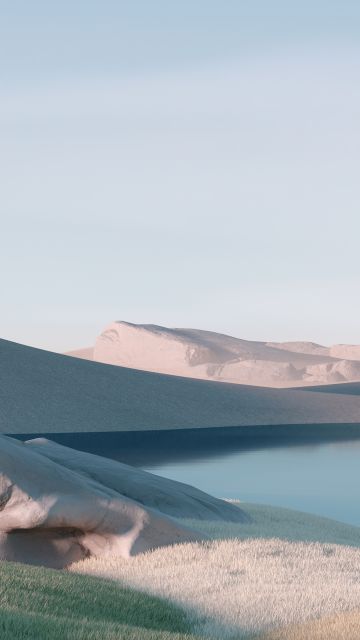 Aesthetic, Desert, Windows 11, Lake, Landscape, Sunny day