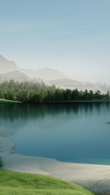 Landscape, Windows 11, Lake, Forest, Daytime