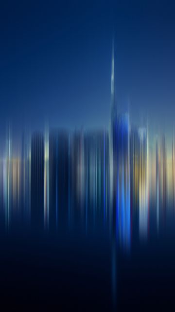 Cityscape, Skyline, Panorama, Blurred lights, City lights, 5K