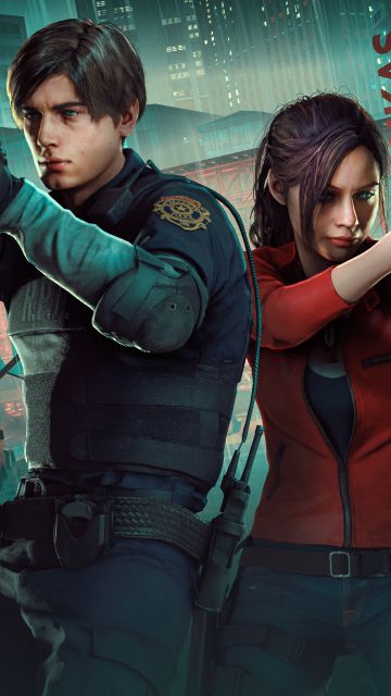 Resident Evil 2, Leon S. Kennedy, Claire Redfield, PC Games, PlayStation, 5K