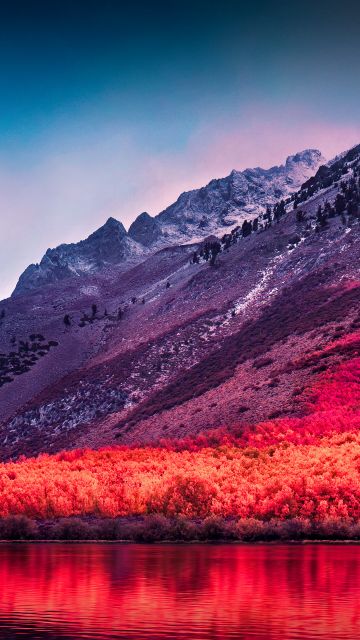 Sierra Nevada mountains, macOS High Sierra, Mountain range, Stock, Landscape, Autumn, Scenery, California, 5K, Aesthetic