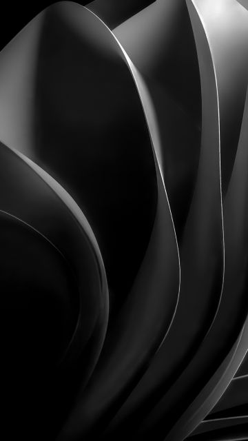 Windows 11, Monochrome, Dark Mode, Abstract background, Dark background, Black and White