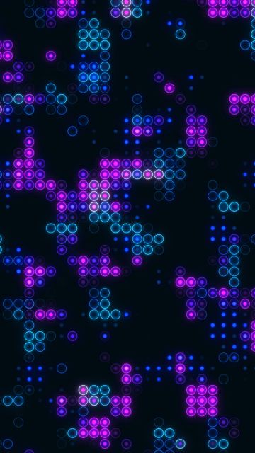 Abstract background, Grid, Neon circles, Purple background, Dark background