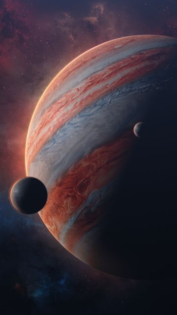 Jupiter, Moons of Jupiter, Solar system, Planet, Outer space