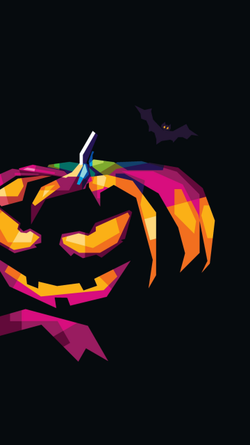 Happy Halloween, Halloween Pumpkin, Black background, AMOLED, Jack-o'-lantern