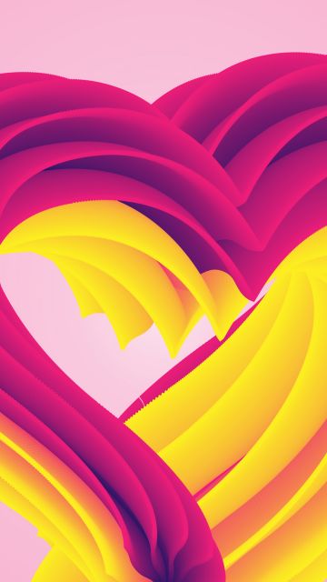 Love heart, Pink background, Heart shape, Aesthetic