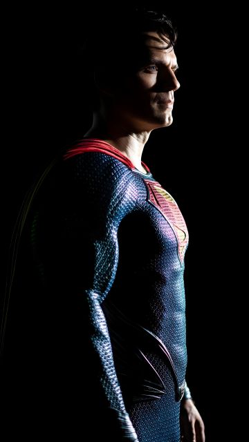 Superman, DC Superheroes, Henry Cavill, DC Comics, Black background, AMOLED, 8K