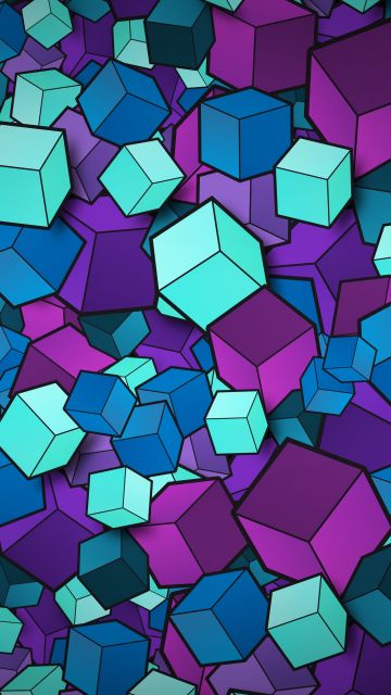 3D cubes, Colorful, Geometric, Patterns