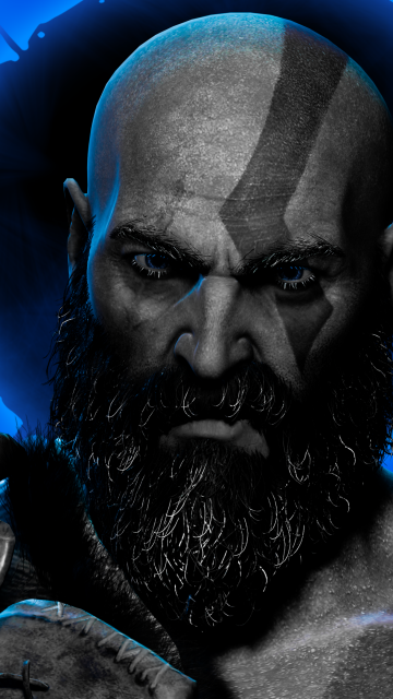 God of War Ragnarök, Kratos, Dark background, 2022 Games