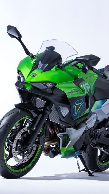 Kawasaki Ninja HEV, Electric Sports bikes, Hybrid bikes, 5K, White background