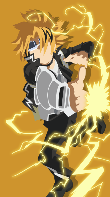 Denki Kaminari, Stun Gun Hero, My Hero Academia, Yellow background