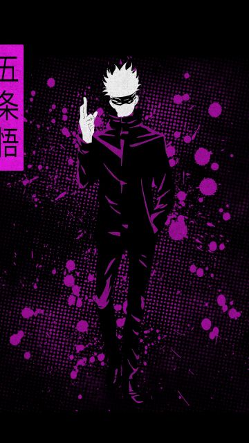 Satoru Gojo, AMOLED, Jujutsu Kaisen, Black background