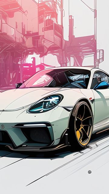 Porsche 718 Cayman, Inkpunk, Porsche art