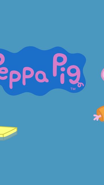 Peppa Pig, George Pig, TV show, Cartoon, Blue background
