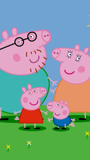 Peppa Pig family, Daddy Pig, Mummy Pig, George Pig, TV show, Cartoon, 5K, 8K