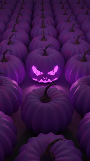 Halloween Pumpkin, Purple aesthetic, Purple pumpkins, Scary, Purple background, Spooky