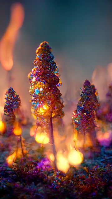 Magical forest, Bokeh Background, Midjourney, Colorful background