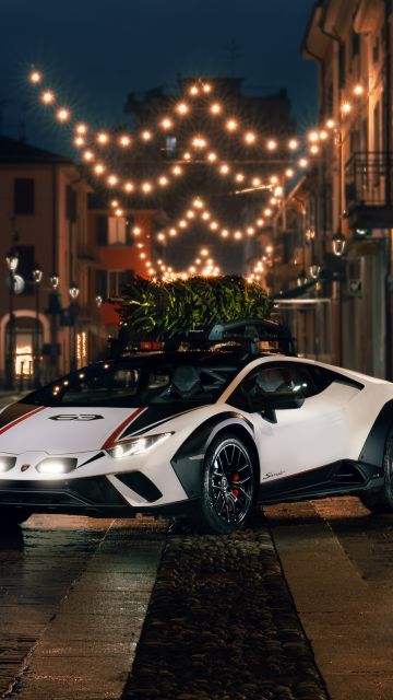 Lamborghini Huracán Tecnica, Christmas Eve, Christmas background
