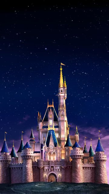 Cinderella Castle, Walt Disney World, Magic Kingdom Park, Theme Park, Bay Lake, Florida, 5K, Starry sky