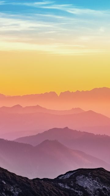 Mountains, Silhouette, Early Morning, Sunrise, Austria