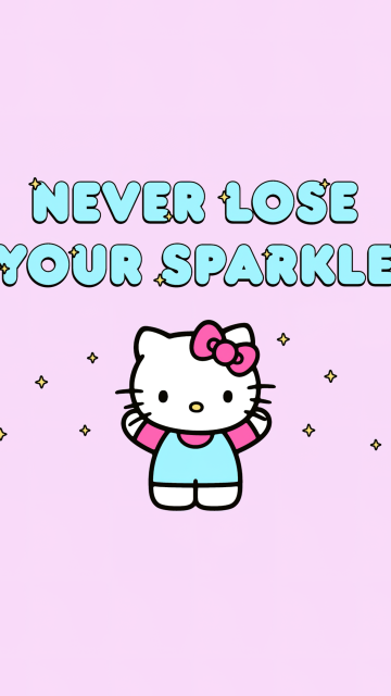 Never lose your sparkle, Hello Kitty background, Motivational quotes, Sanrio