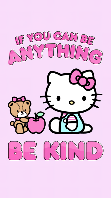 Be kind, Hello Kitty background, Pink background, Hello kitty quotes, Girly backgrounds, Sanrio