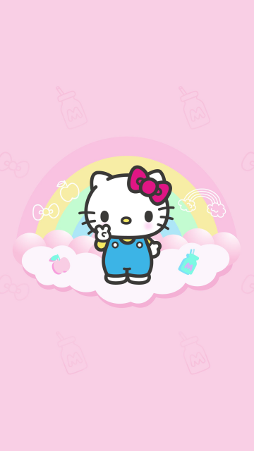 Hello Kitty, Minimalist, Pink background, Hello Kitty background, 5K, Cartoon, Sanrio, Simple
