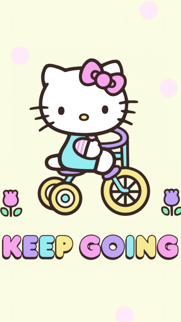 Keep going, Hello Kitty background, Inspirational quotes, Cartoon, Sanrio