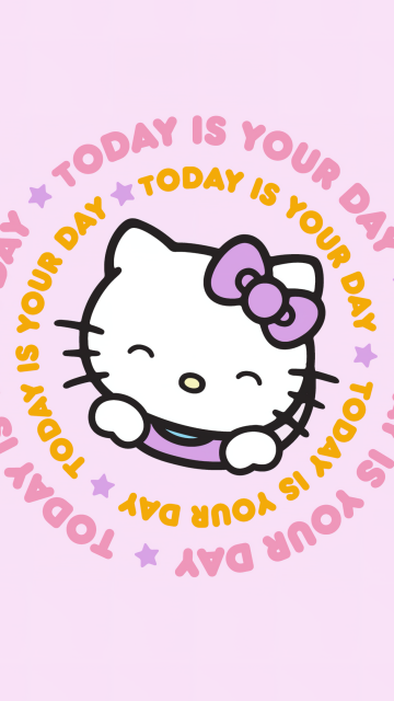 Today is Your Day, Hello Kitty background, Pink background, Sanrio