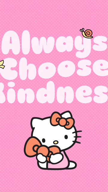 Always choose Kindness, Hello Kitty background, Pink background, Sanrio