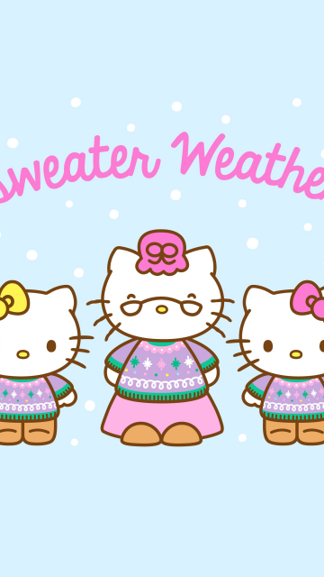 Sweater Weather, Winter, December, Hello Kitty background, 5K, Sanrio