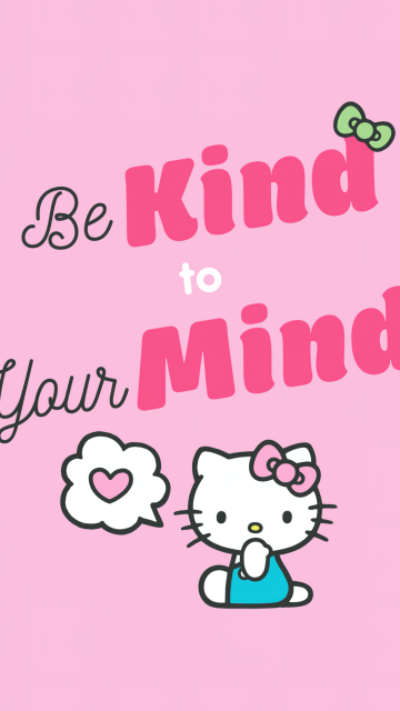 Be kind, Hello kitty quotes, Pink background, Hello Kitty background, Sanrio