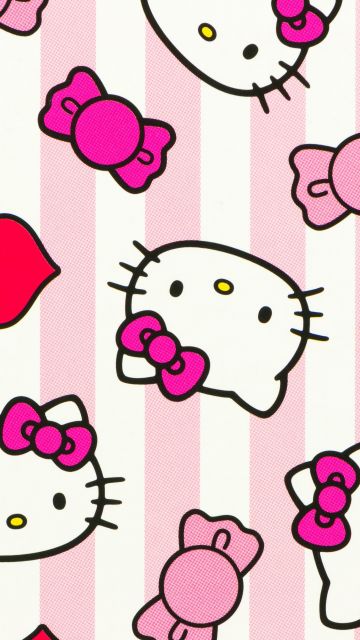 Hello Kitty background, Pink background, Hello kitties