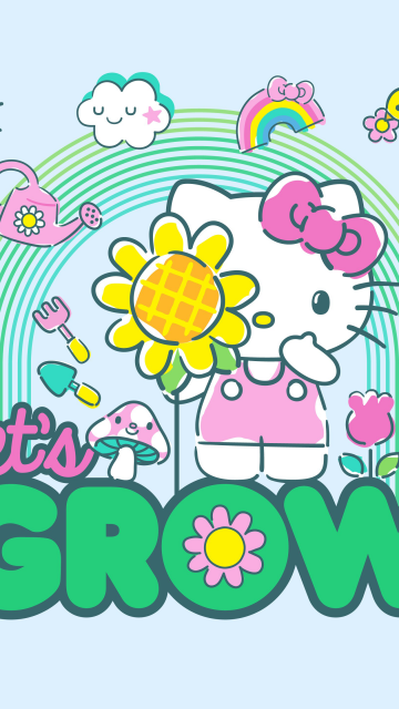 Let's grow, Hello Kitty background, 5K, Sanrio