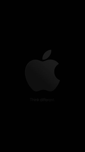 Apple logo, Think different, Minimal logo, 5K, Dark background